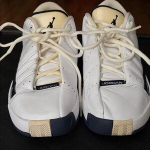 Jordan Men's White and Navy Sneakers